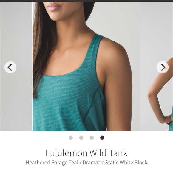 Lululemon wild tank heather forage teal dramatic static white black Sz 6 - Picture 2 of 6